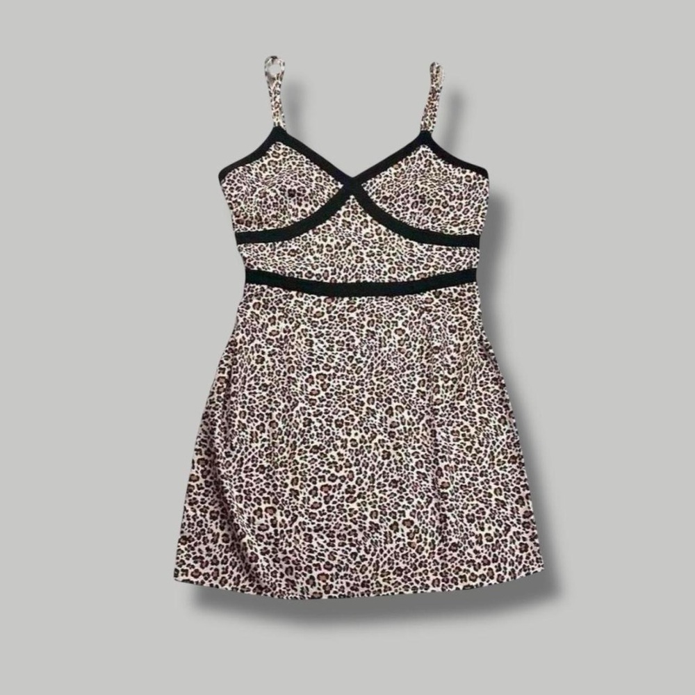 Bebe leopard animal print mini party dress 16